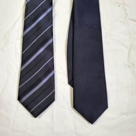 The Children's Place TCP Boys Size 8-14 Yr. Black/Gray Stripe Tie - Picture 2 of 3